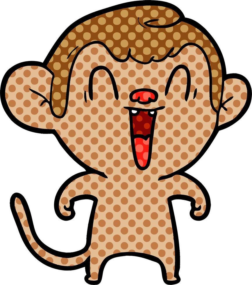 cartoon laughing monkey vector