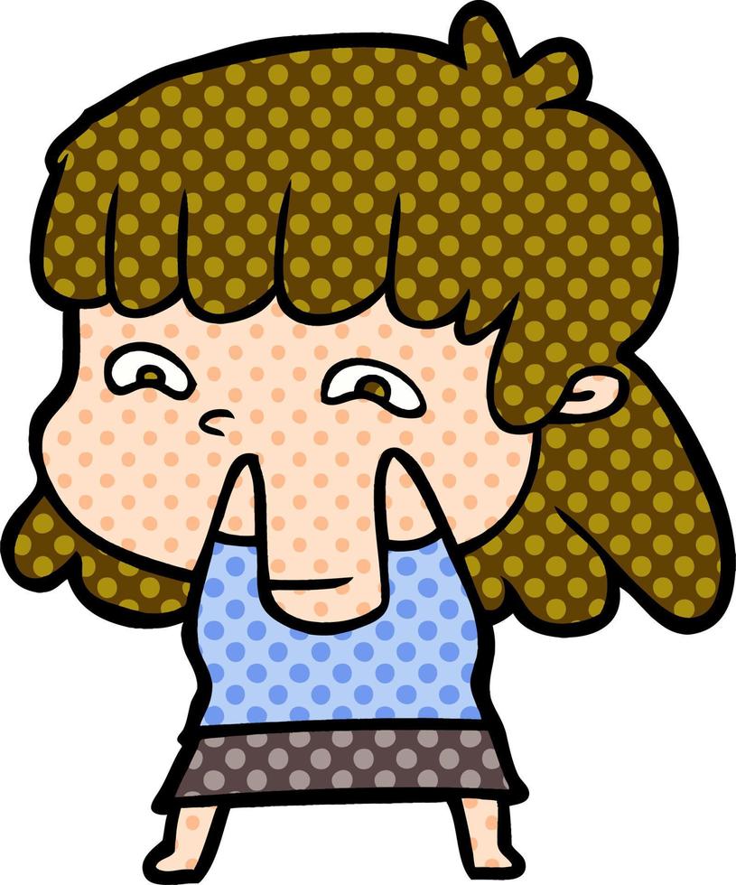 cartoon worried woman vector