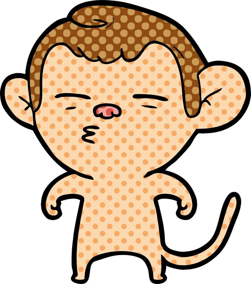 cartoon suspicious monkey vector