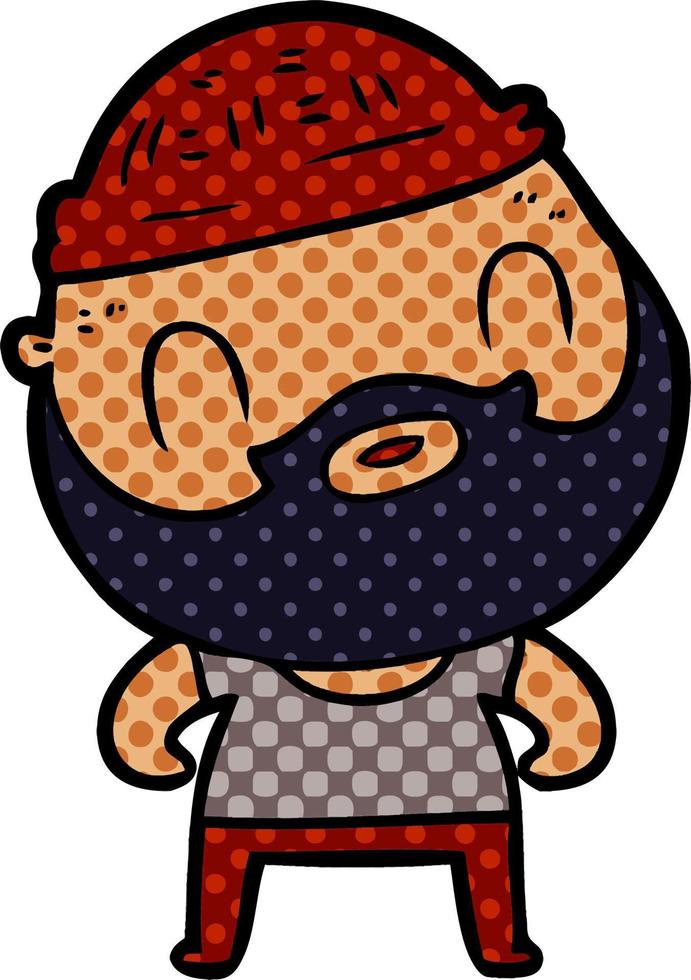 hombre barbudo de dibujos animados vector