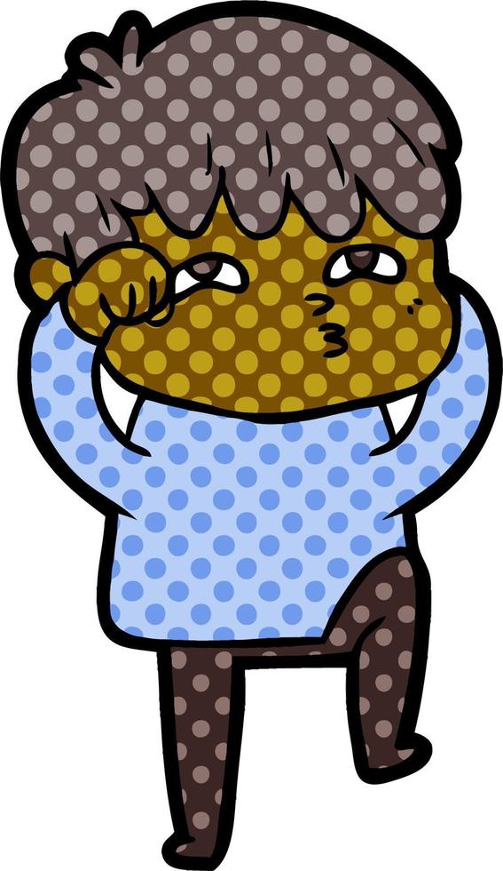 cartoon curious man vector
