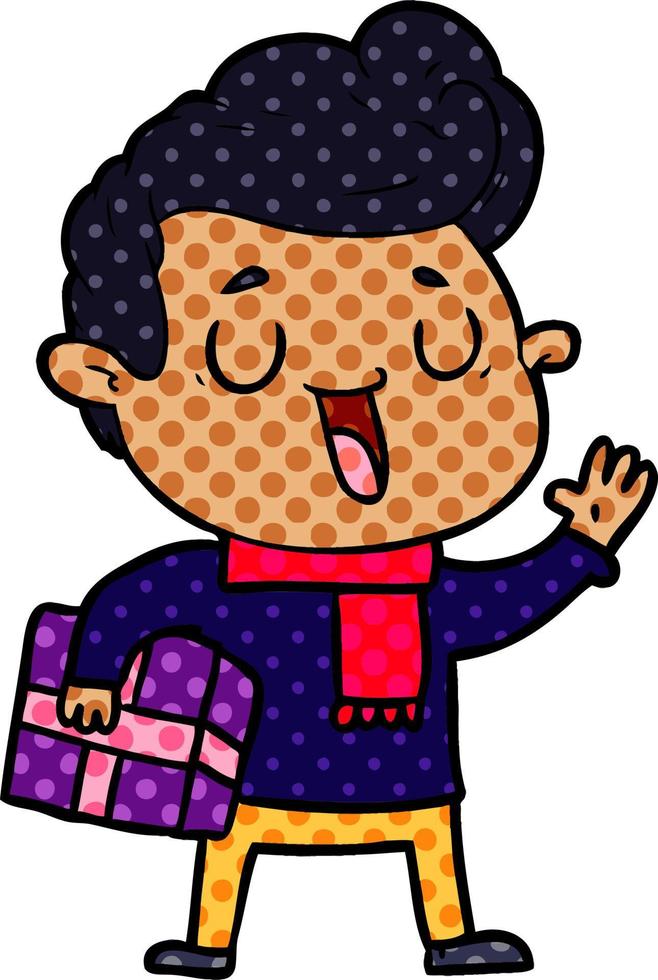happy cartoon man vector
