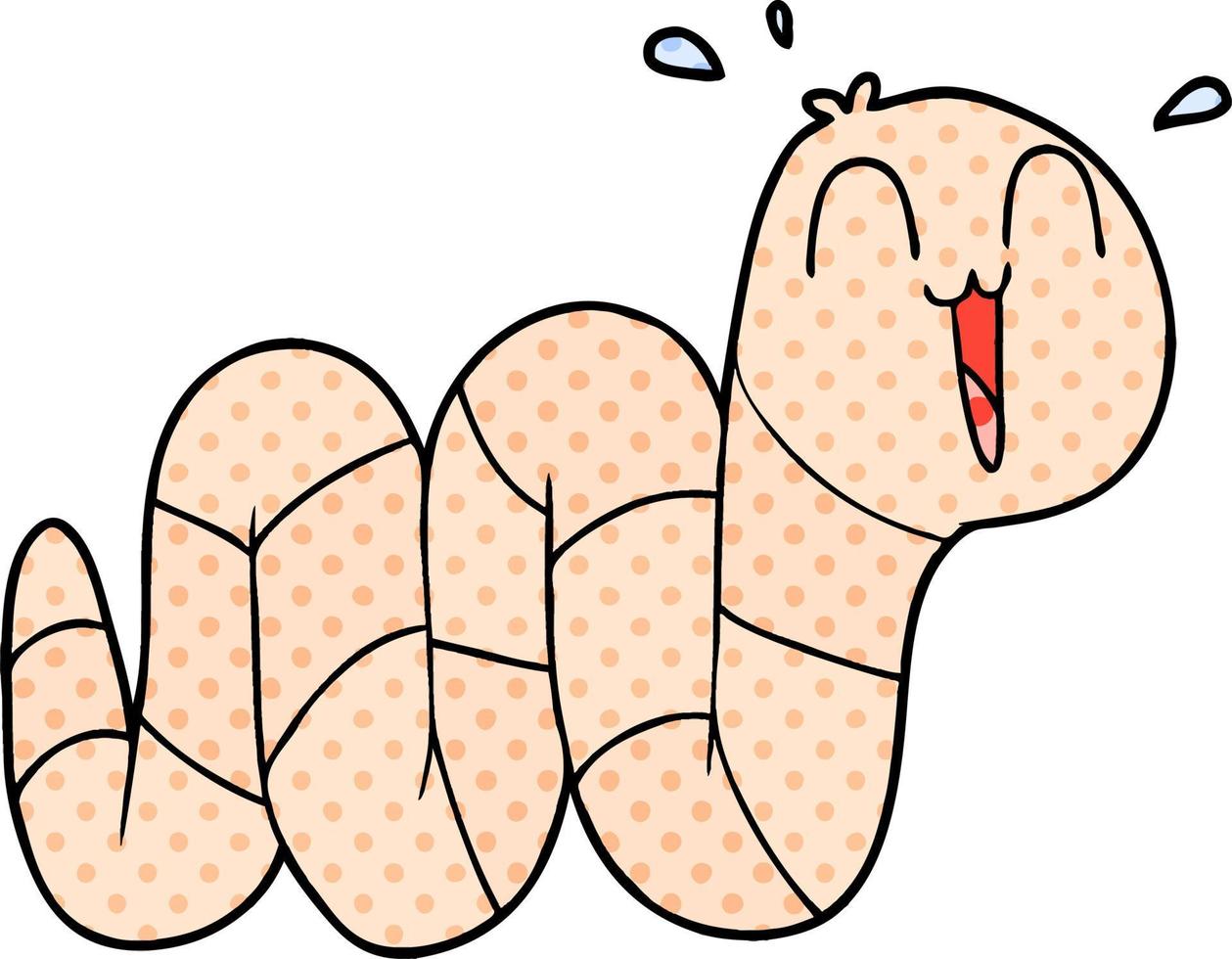 cartoon nervous worm vector