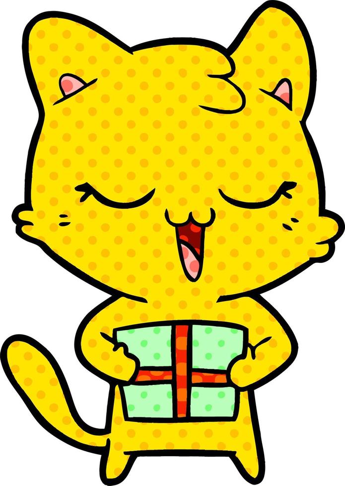 happy cartoon cat vector