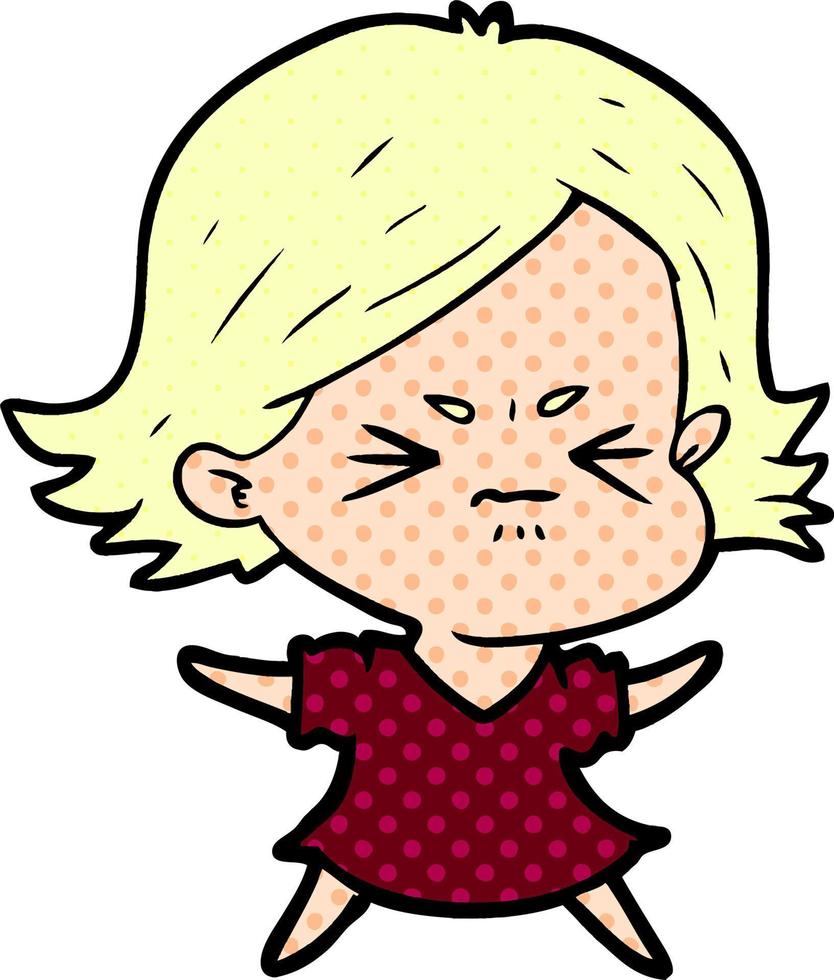 cartoon angry woman vector