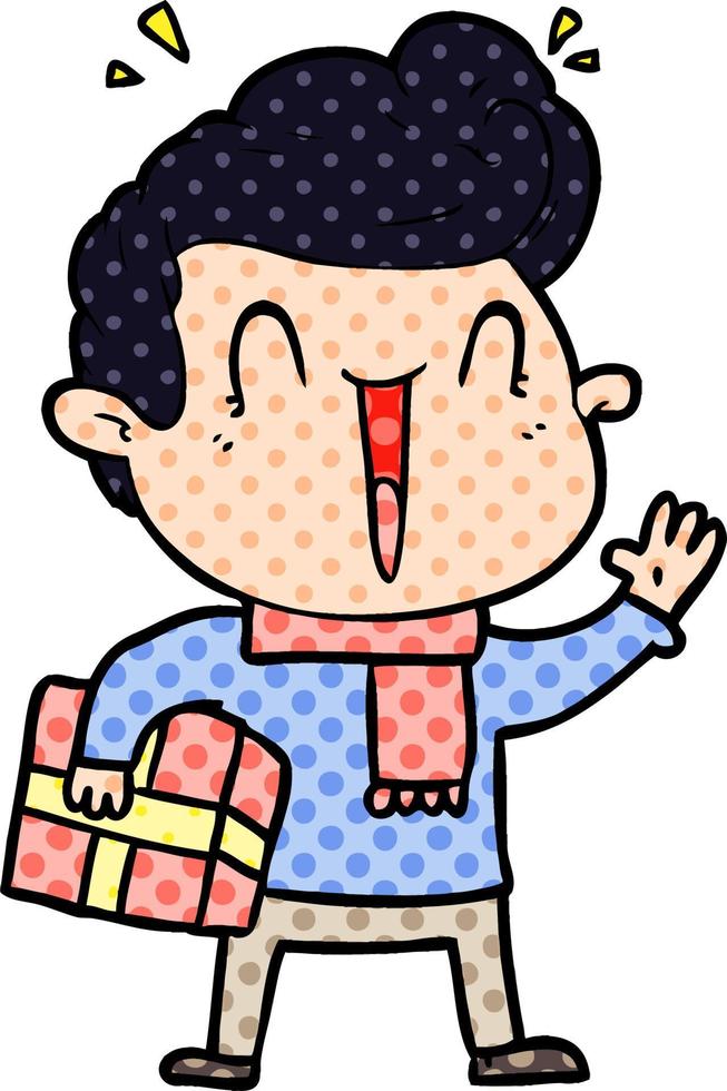 cartoon excited man vector