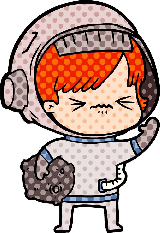 cartoon astronaut woman vector