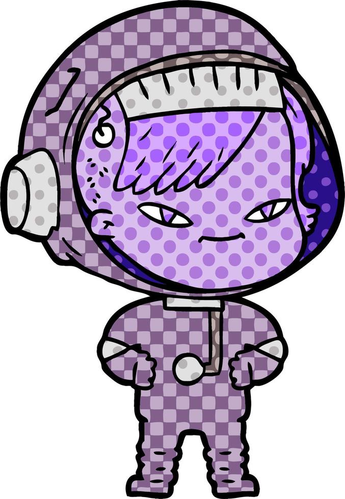 cartoon astronaut woman vector