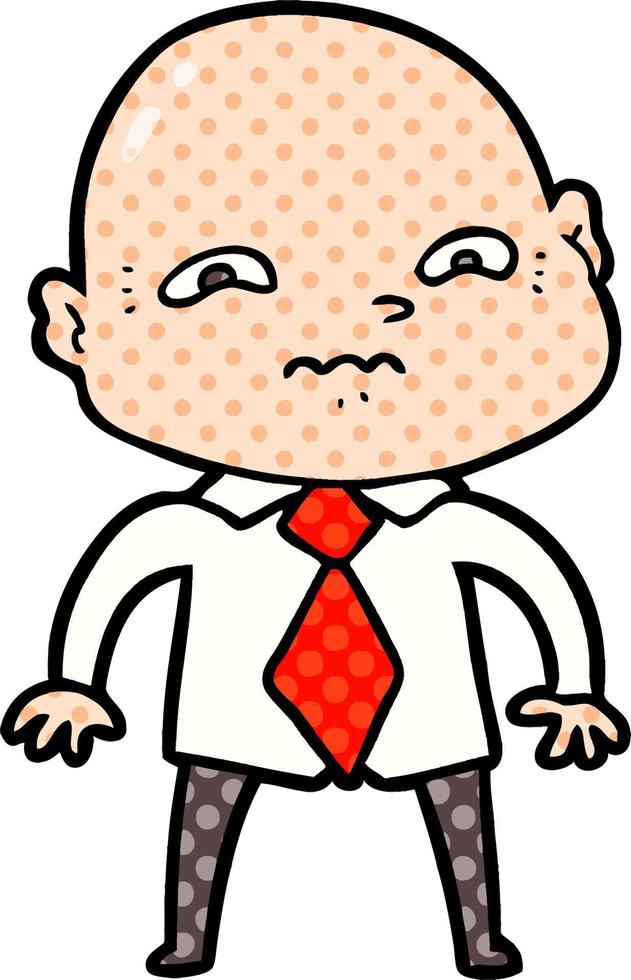 cartoon nervous man vector