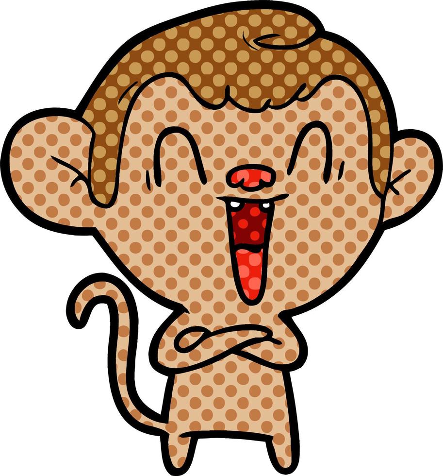 cartoon laughing monkey vector