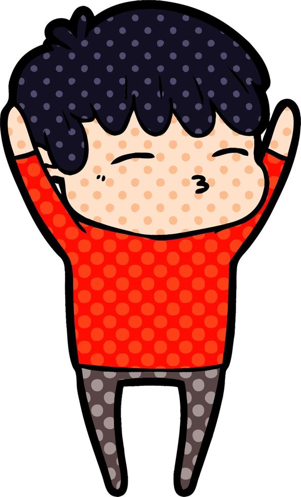 cartoon curious boy vector