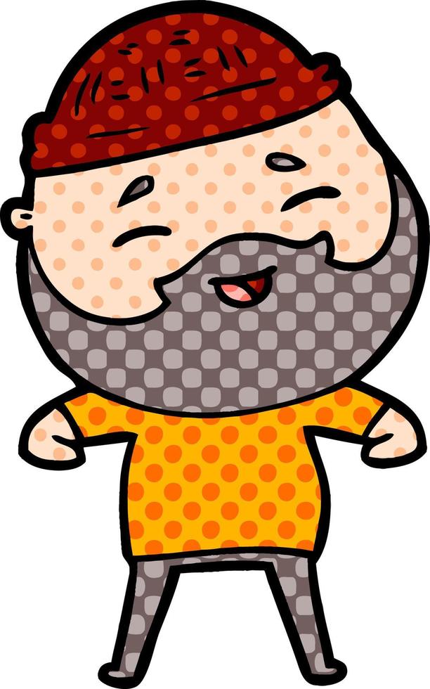 cartoon happy bearded man vector