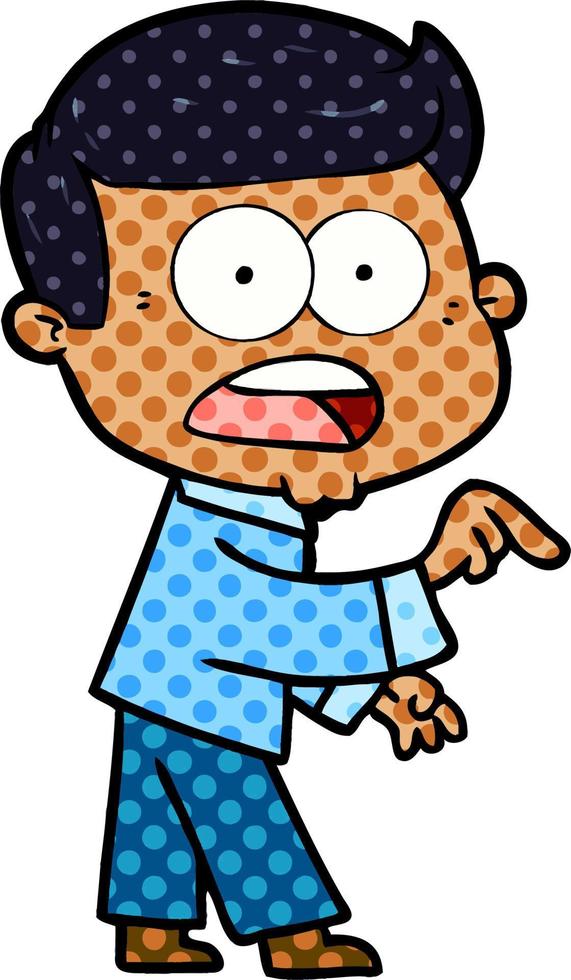 cartoon shocked man vector