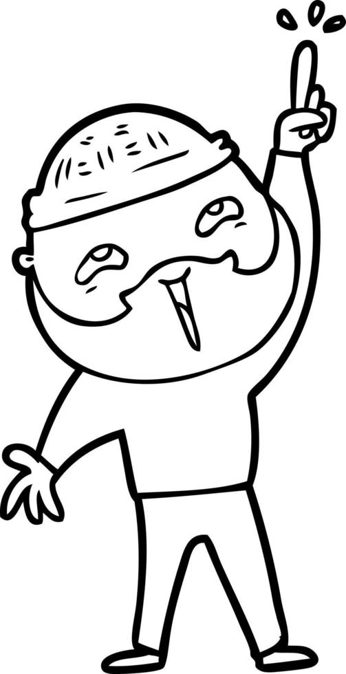 cartoon happy bearded man vector