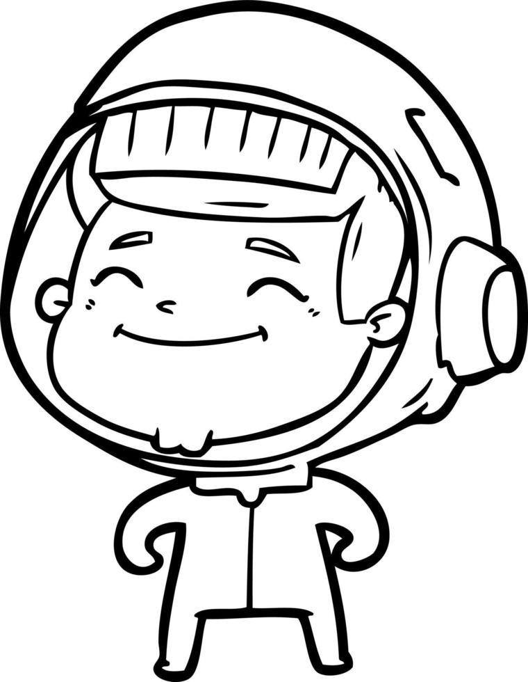 happy cartoon astronaut vector