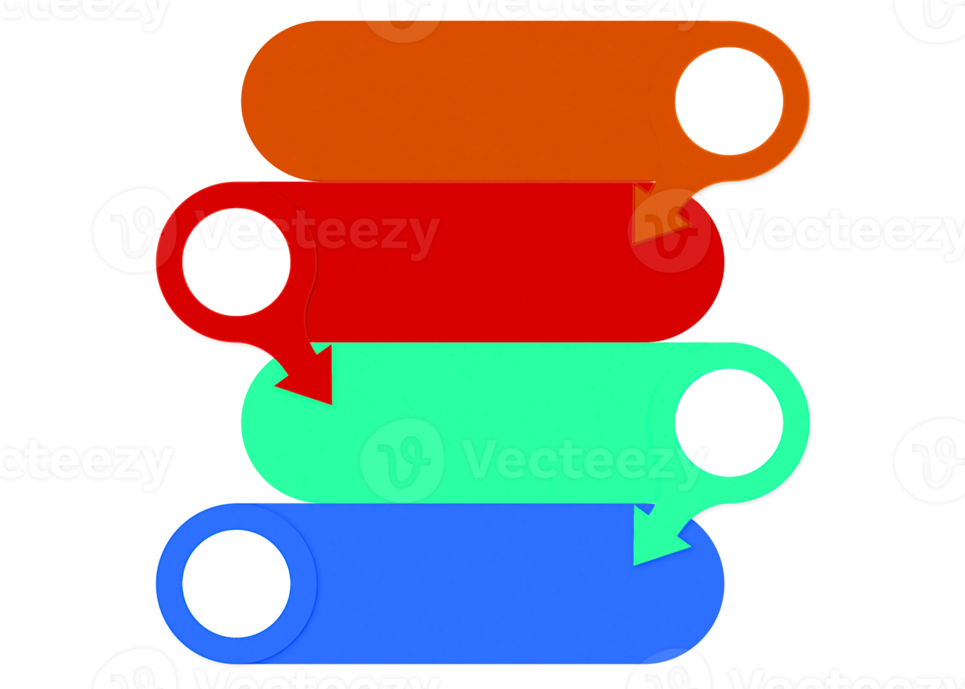 Four steps colorful object for infographic template. png