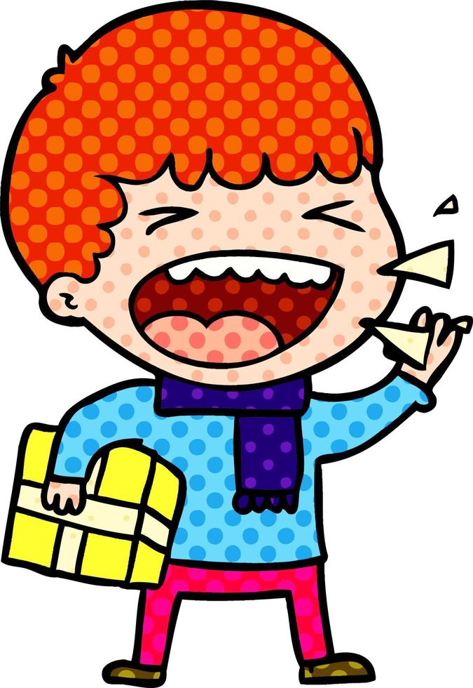 cartoon laughing man vector