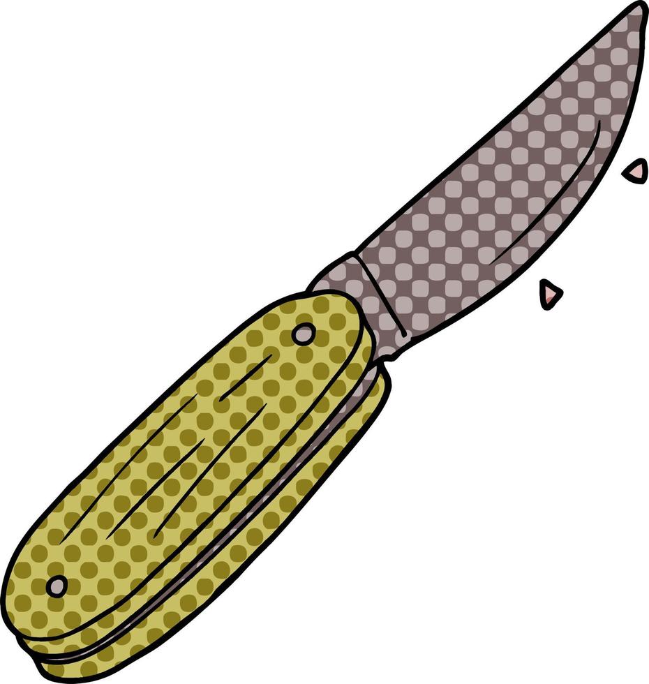 cartoon folding knife vector