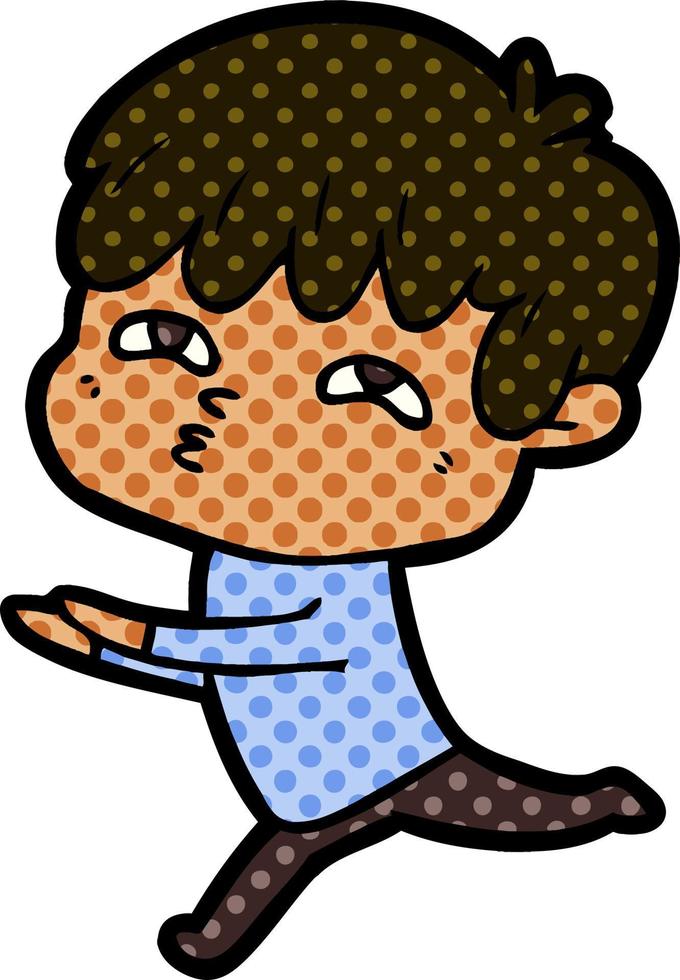 cartoon curious man vector