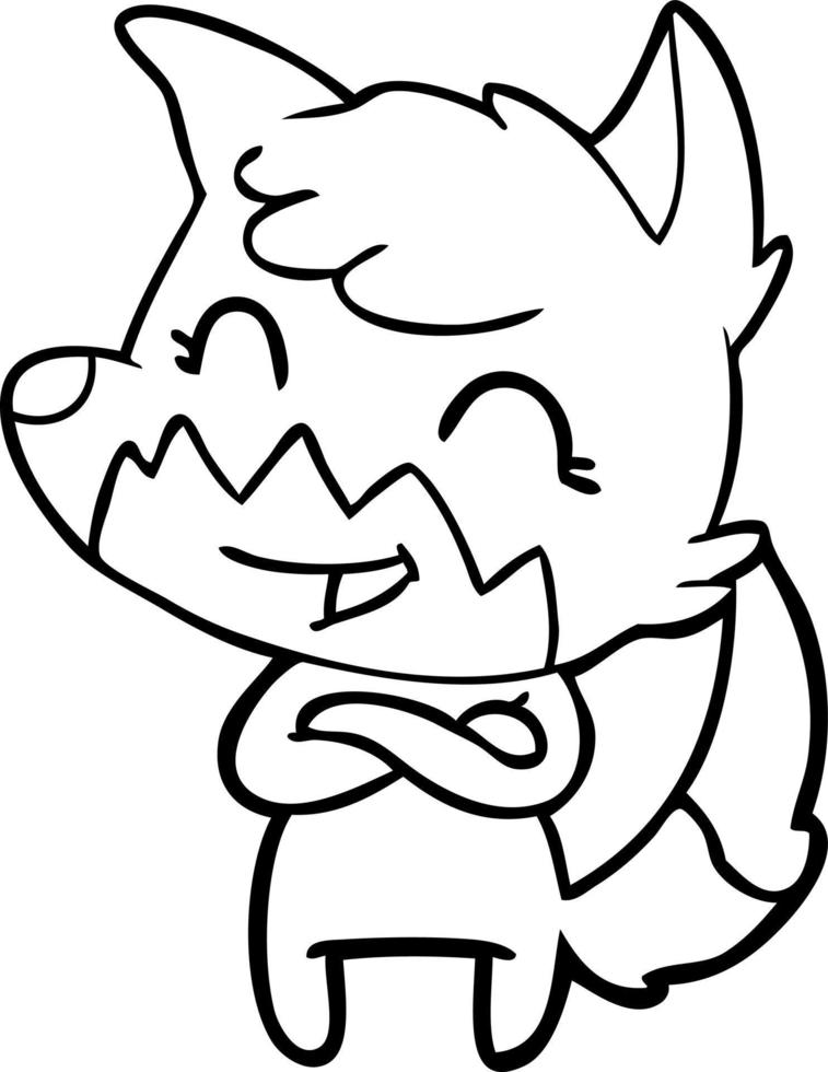happy cartoon fox vector