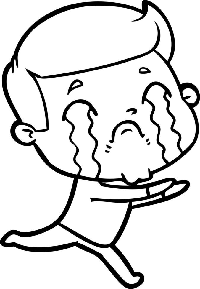 cartoon man crying vector
