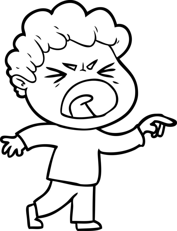 cartoon furious man vector