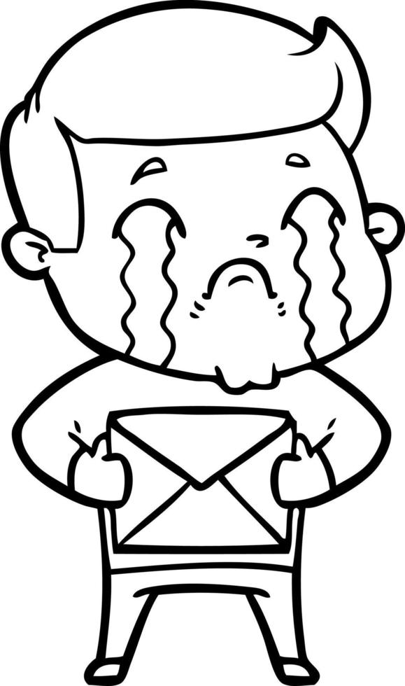 cartoon man crying vector