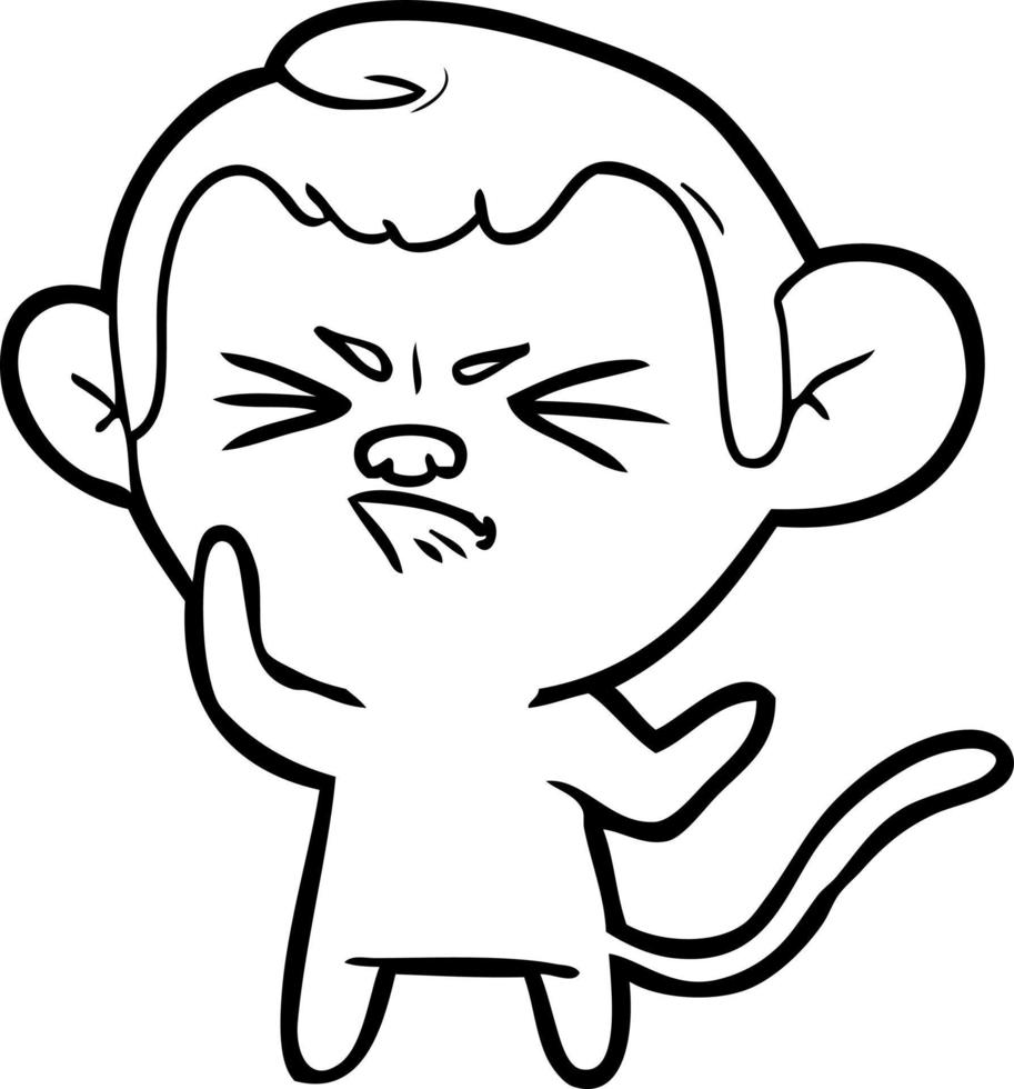 cartoon annoyed monkey vector