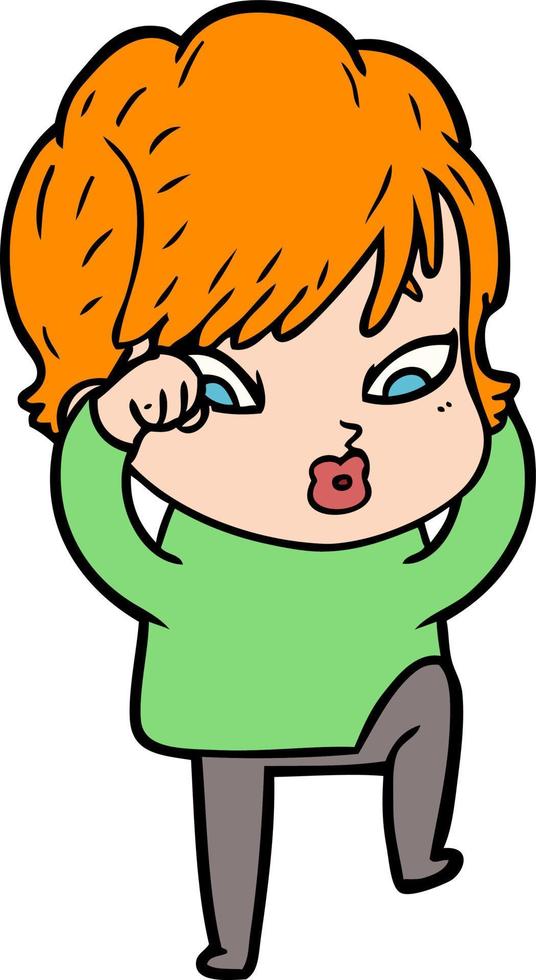 Vector cartoon woman