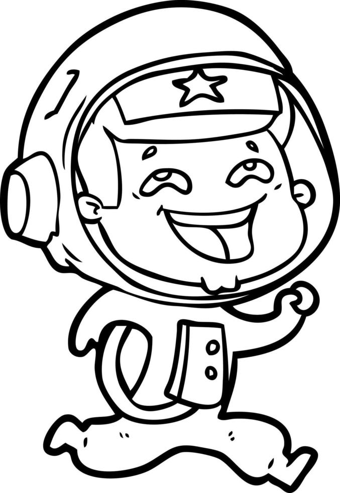 cartoon laughing astronaut vector