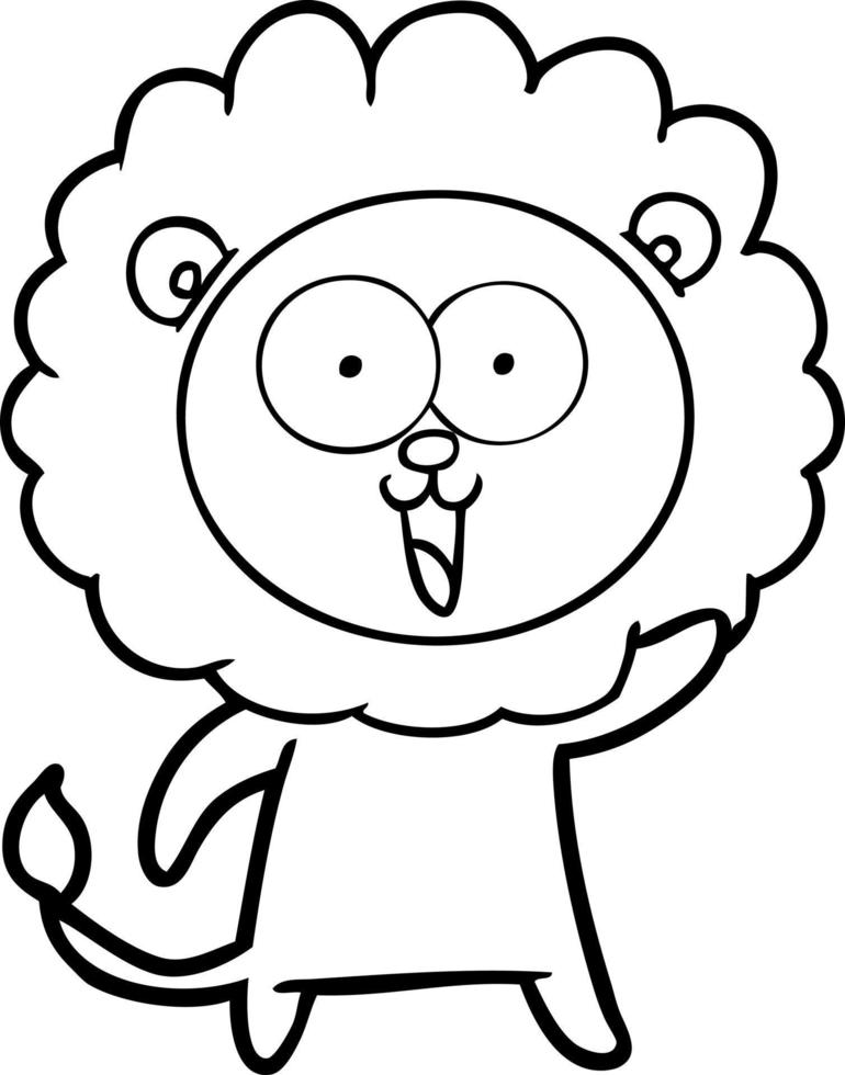 León feliz de dibujos animados vector