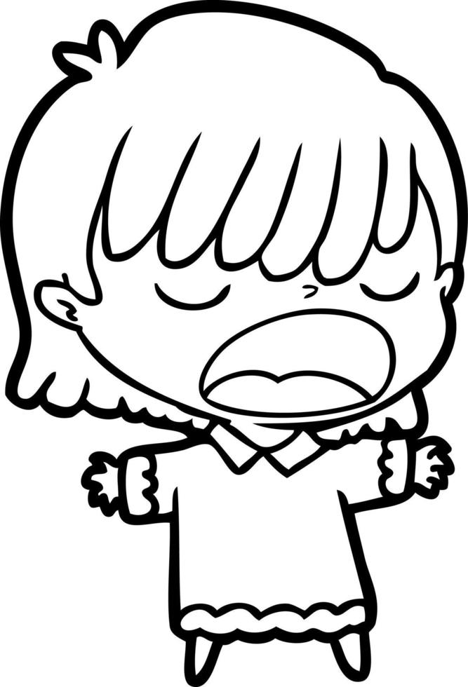 cartoon woman talking loudly vector