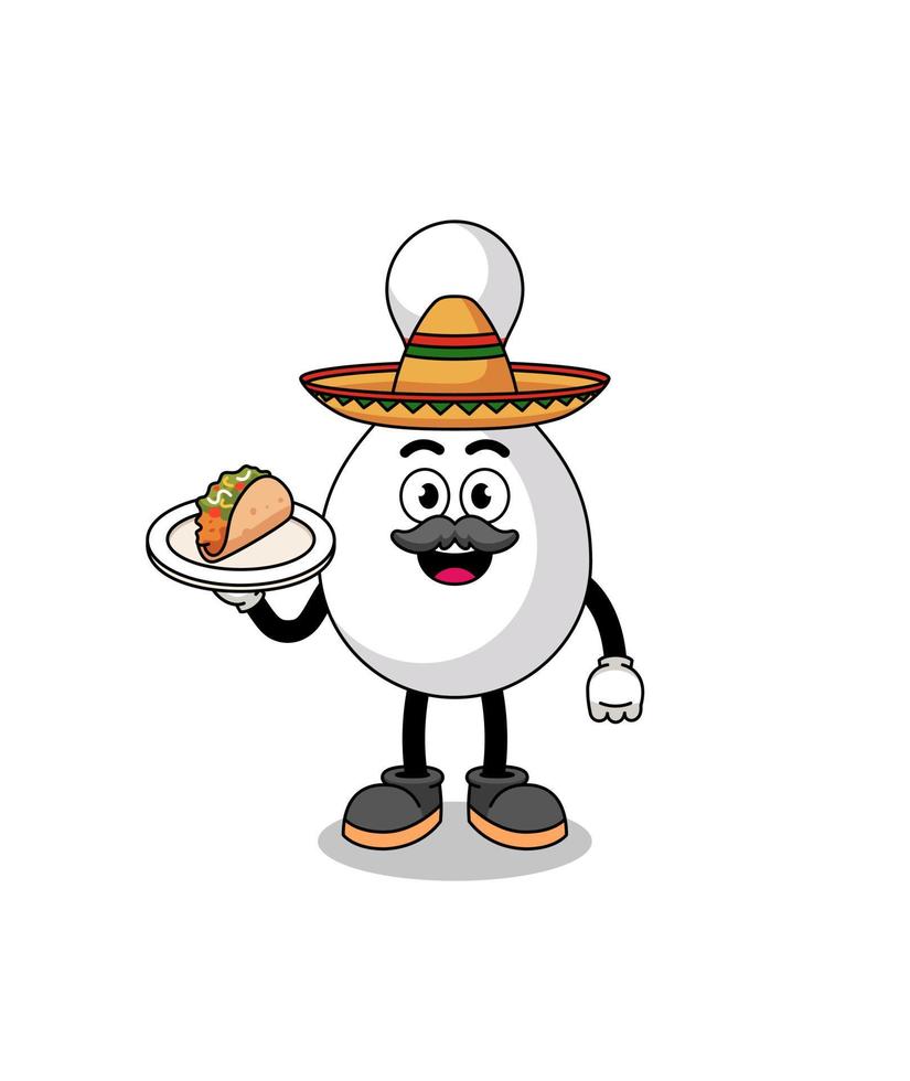 caricatura de personaje de bolos como chef mexicano vector