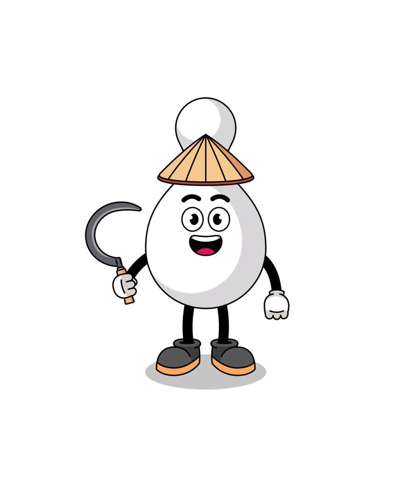 Illustration of bowling pin as an asian farmer vector