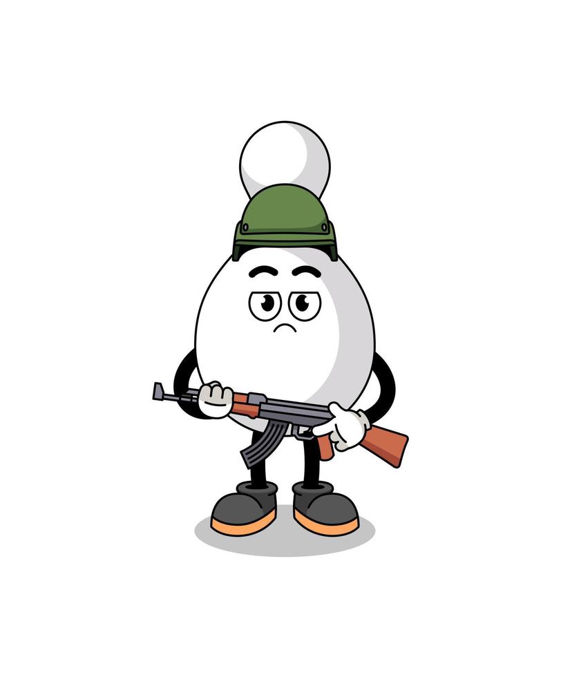 Cartoon of bowling pin soldier vector