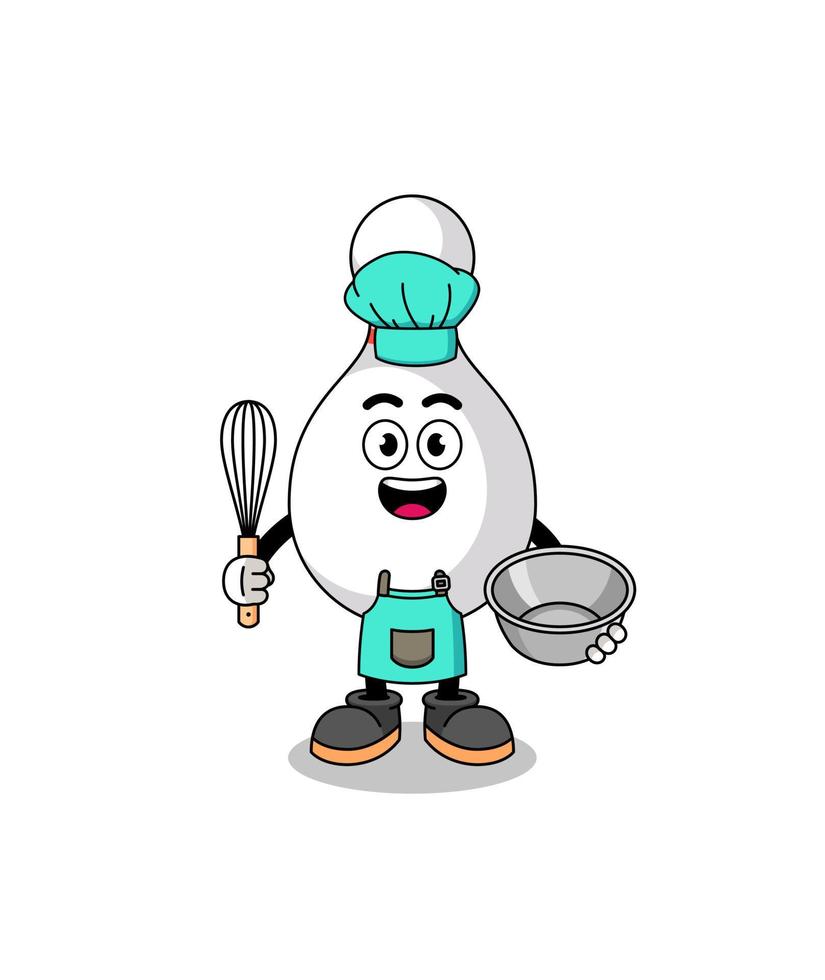 Illustration of bowling pin as a bakery chef vector