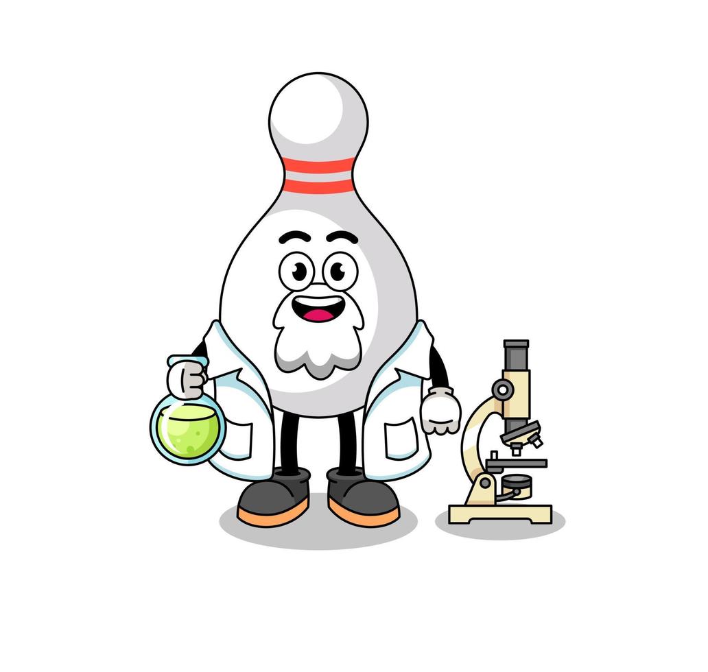 Mascot of bowling pin as a scientist vector