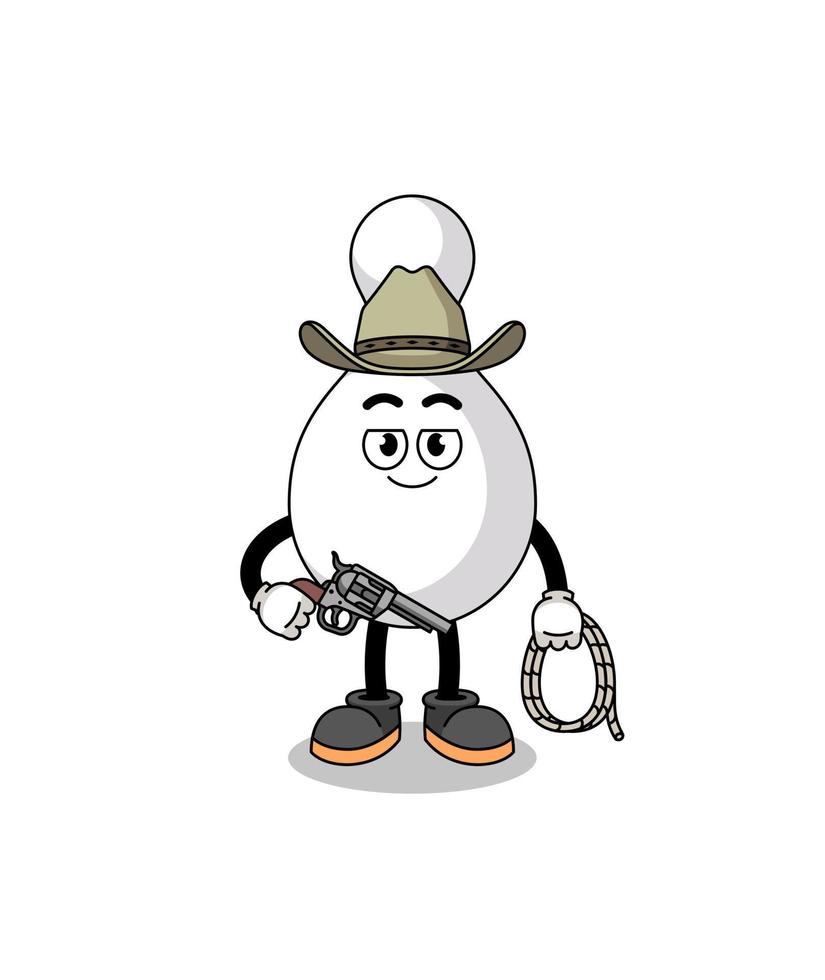 Character mascot of bowling pin as a cowboy vector