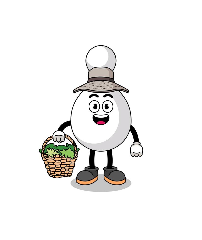 Character Illustration of bowling pin as a herbalist vector