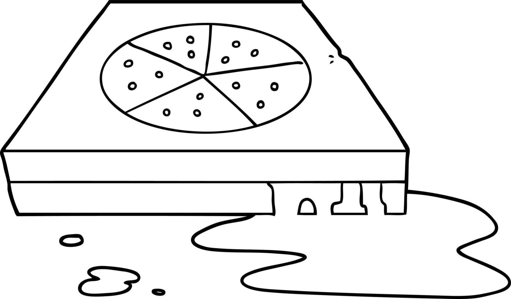 cartoon greasy pizza vector