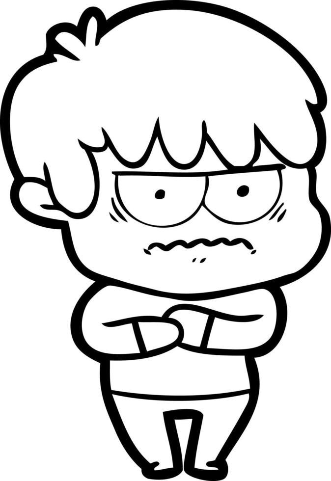 annoyed cartoon boy vector