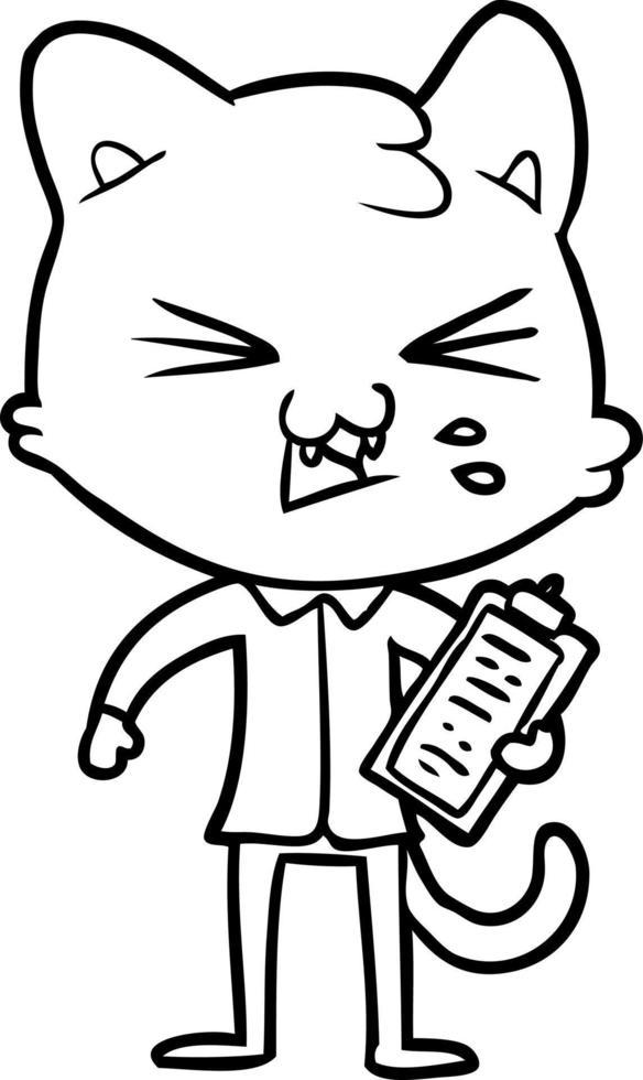 cartoon cat hissing vector