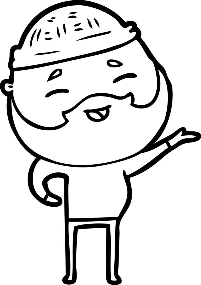cartoon happy bearded man vector