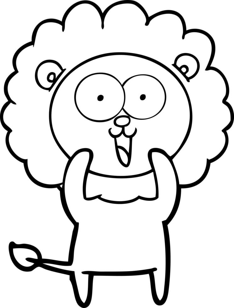happy cartoon lion vector