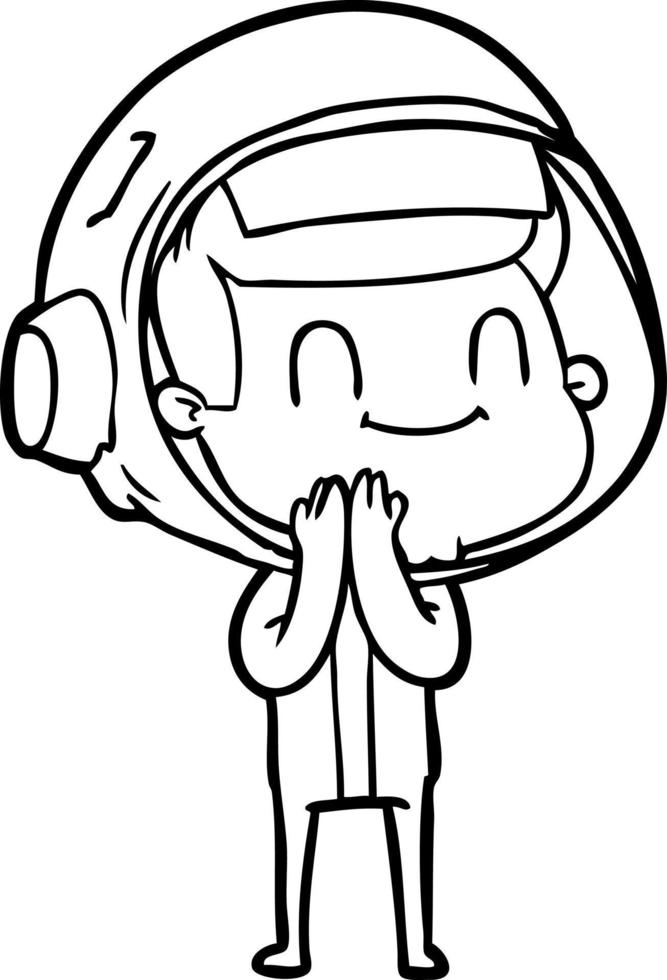 happy cartoon astronaut vector
