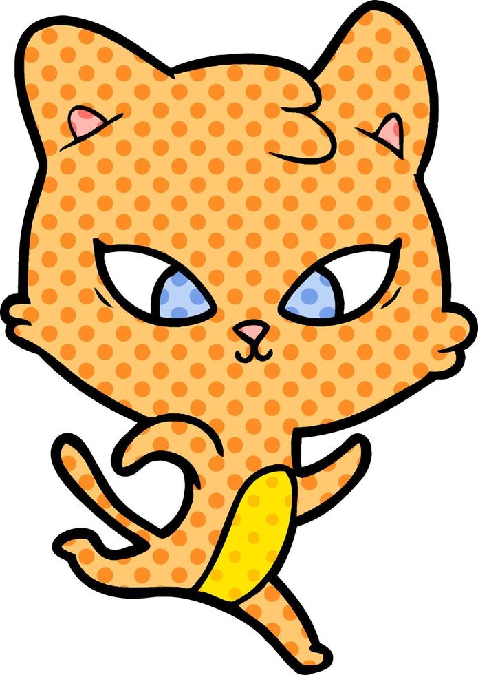 lindo gato de dibujos animados vector