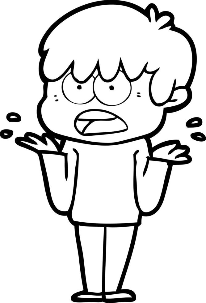 worried cartoon boy vector