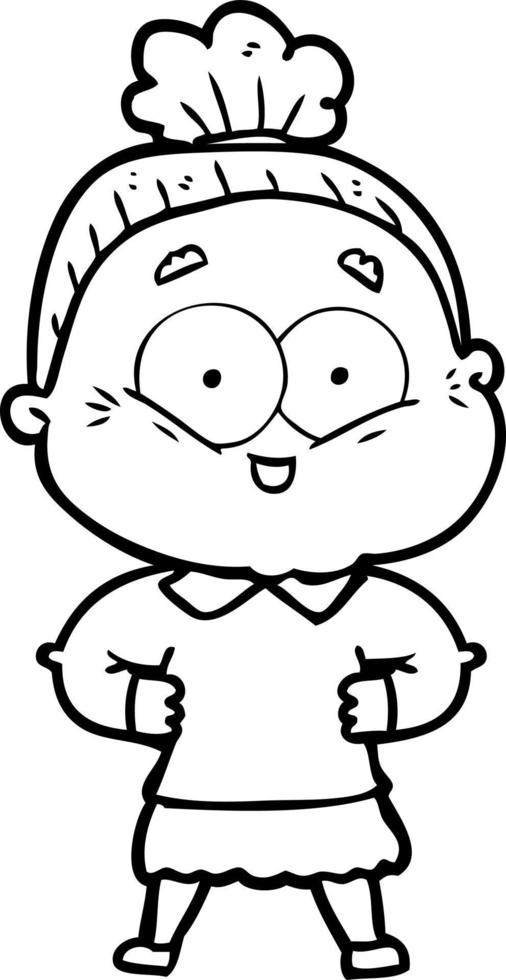 cartoon happy old woman vector