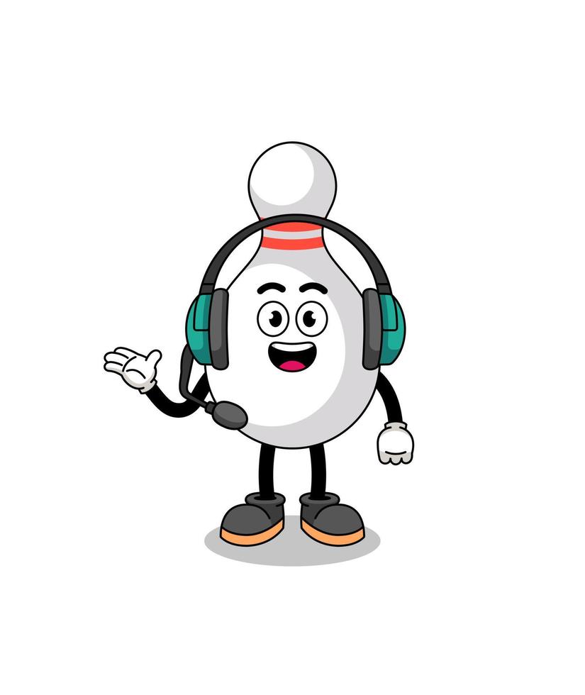 Mascot Illustration of bowling pin as a customer services vector