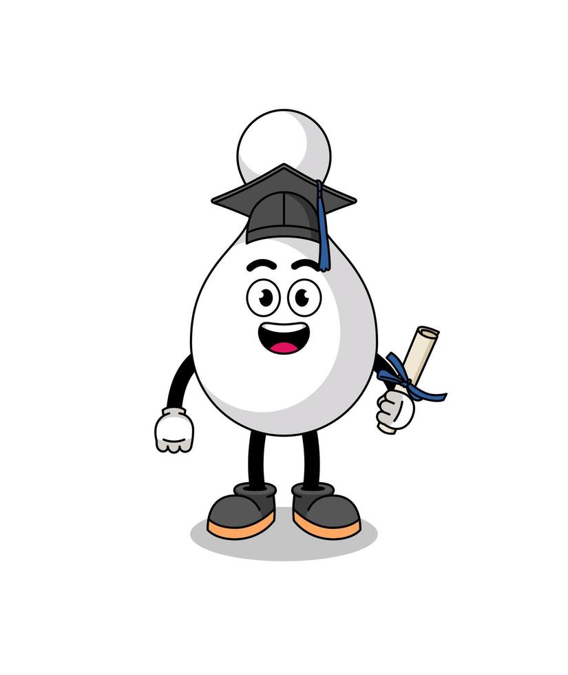 bowling pin mascot with graduation pose vector